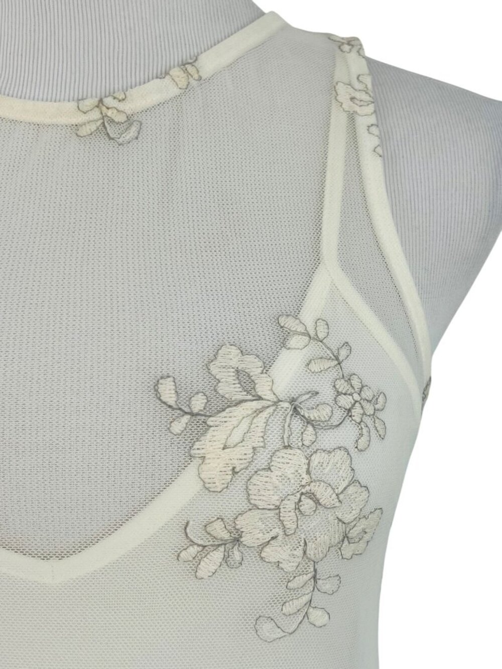 VTG Forever 21 Cream Floral  Embroidered Lace Dress S| Coquette Grunge Fairycore - Picture 3 of 11